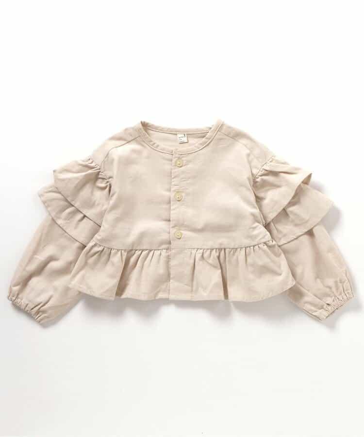 日本童裝 apres les cours 荷葉邊燈芯絨上衣外套 80-130cm 女童款 秋季 OUTERWEAR TOPS