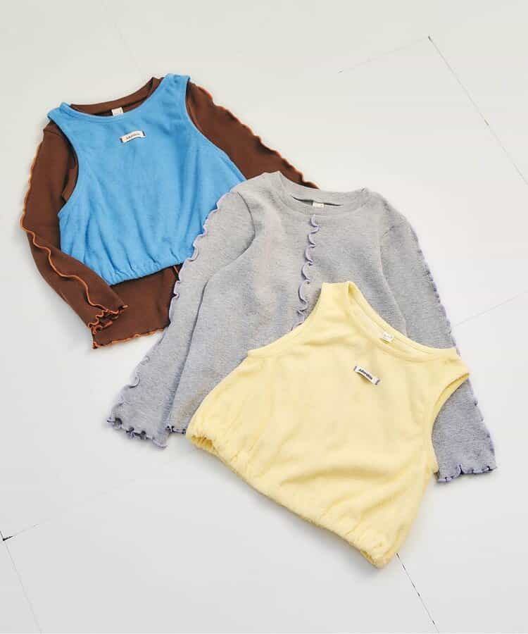 日本童裝 apres les cours 羅紋背心及上衣兩件套裝 90-140cm 女童款 秋季 TOPS