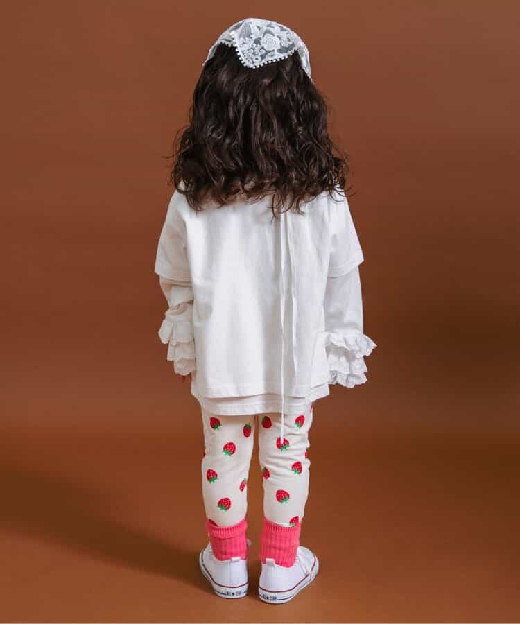 日本童裝 BREEZE 蕾絲邊長袖及短袖兩件上衣 80-140cm 女童款 秋季 TOPS