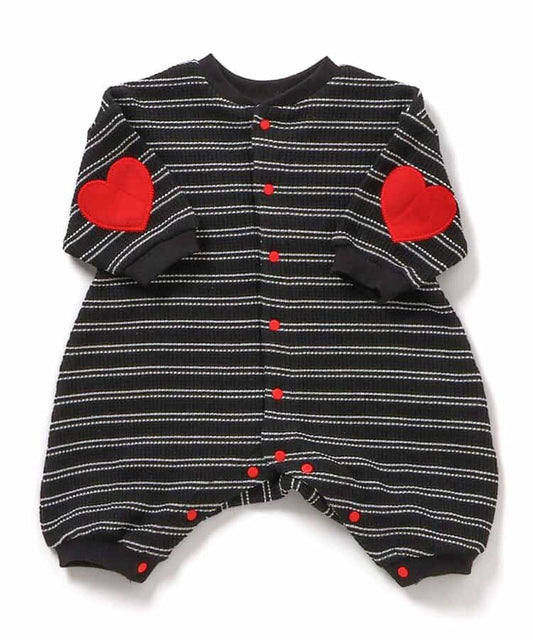 日本童裝 BREEZE 華夫格補丁連衣 60-80cm 男童款/女童款 初生嬰兒 秋季 Jumpsuit