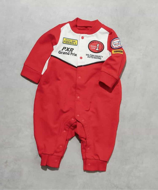 日本童裝 BREEZE 賽車服連衣 70-80cm 男童款/女童款 初生嬰兒 秋季 Jumpsuit 聖誕紅/新年紅