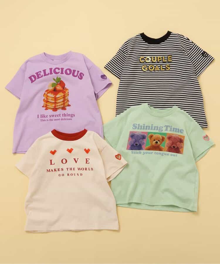 Japanese children's clothing BREEZE printed short-sleeved top 80-140cm girls summer TOPS