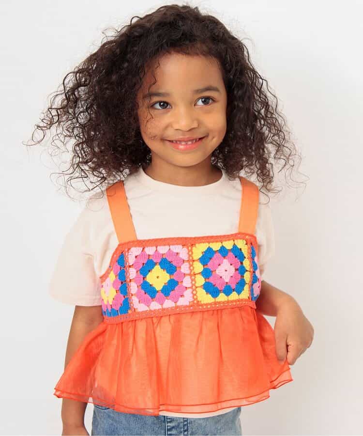 Japanese children's clothing BREEZE crochet two-piece suit 80-140cm girls summer TOPS