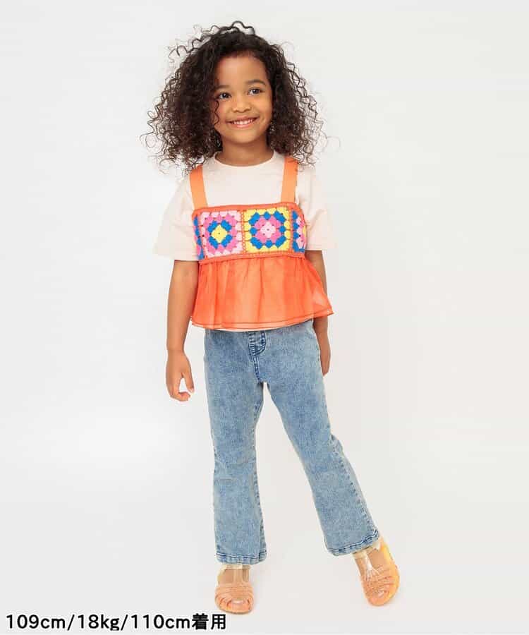 Japanese children's clothing BREEZE crochet two-piece suit 80-140cm girls summer TOPS