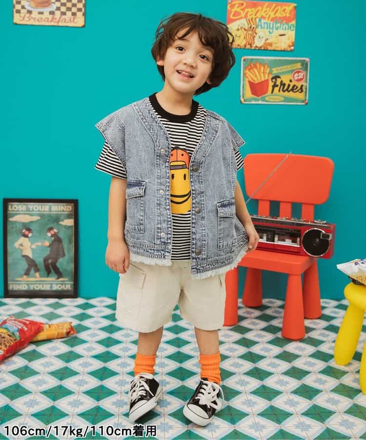Japanese children's clothing BREEZE printed short-sleeved top 80-150cm boys' summer TOPS