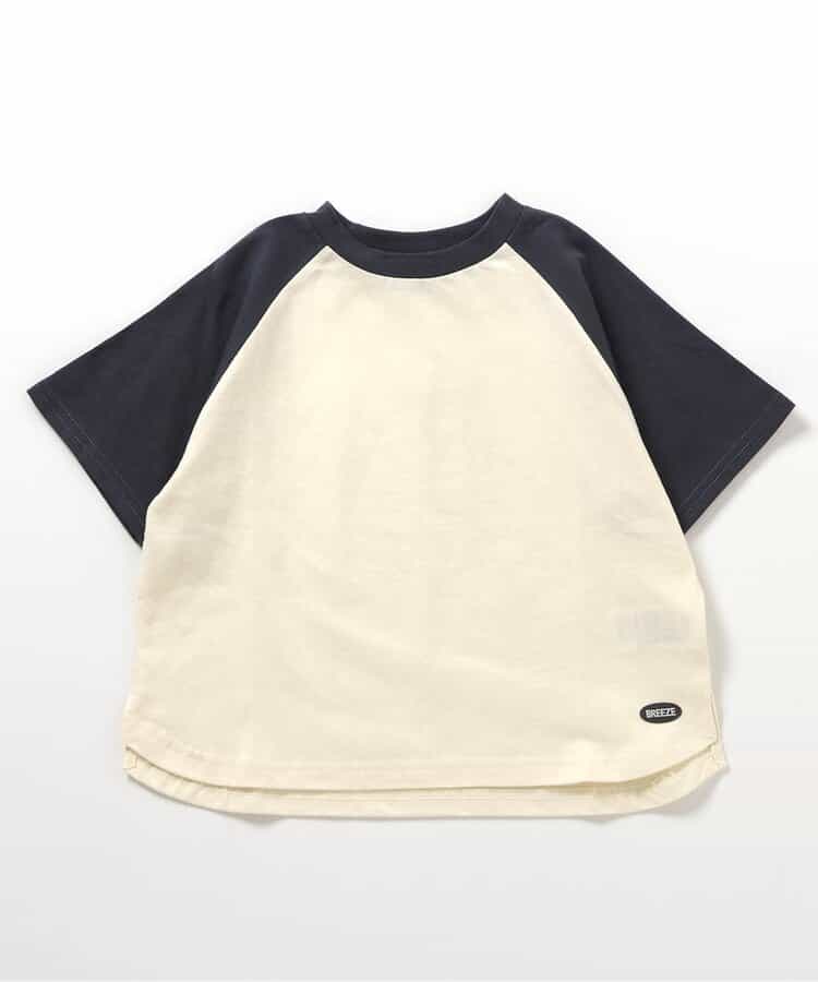 Japanese children's clothing BREEZE color block short-sleeved top 90-160cm boys/girls summer TOPS