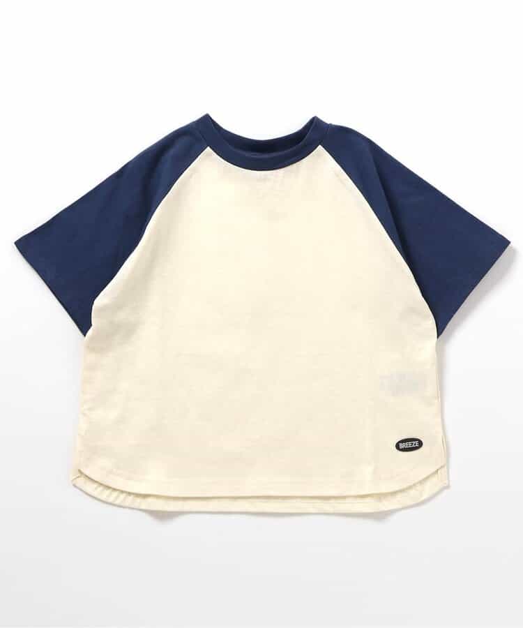 Japanese children's clothing BREEZE color block short-sleeved top 90-160cm boys/girls summer TOPS