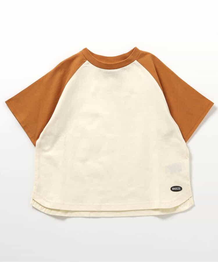 Japanese children's clothing BREEZE color block short-sleeved top 90-160cm boys/girls summer TOPS