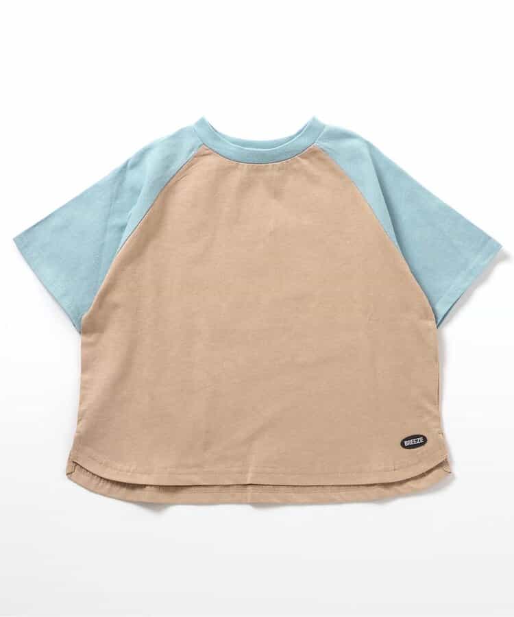 Japanese children's clothing BREEZE color block short-sleeved top 90-160cm boys/girls summer TOPS