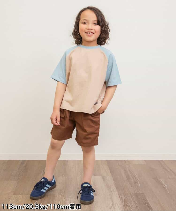 Japanese children's clothing BREEZE color block short-sleeved top 90-160cm boys/girls summer TOPS