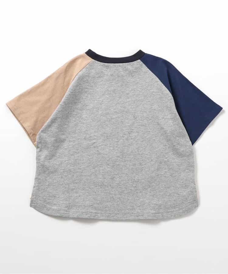 Japanese children's clothing BREEZE color block short-sleeved top 90-160cm boys/girls summer TOPS