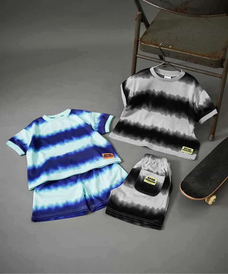 Japanese children's clothing BREEZE tie-dye print top 90-160cm boys' summer TOPS