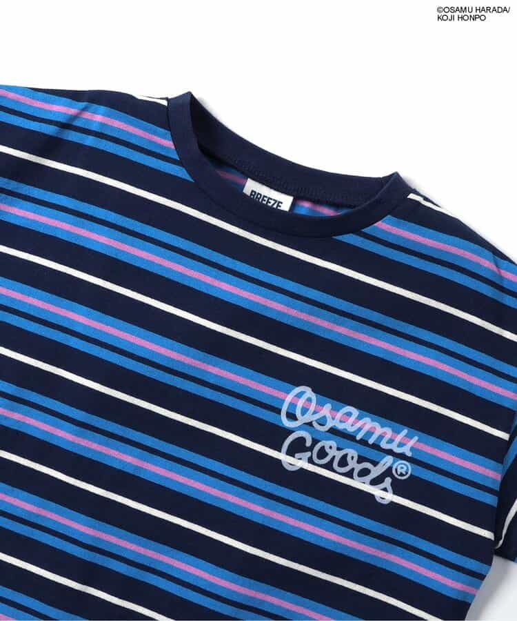 Japanese children's clothing BREEZE OSAMU GOODS striped top 80-140cm boys/girls summer TOPS