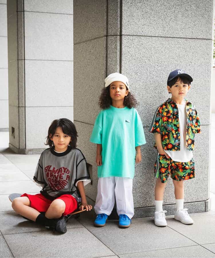Japanese children's clothing BREEZE printed short-sleeved top 90-160cm boys' summer TOPS