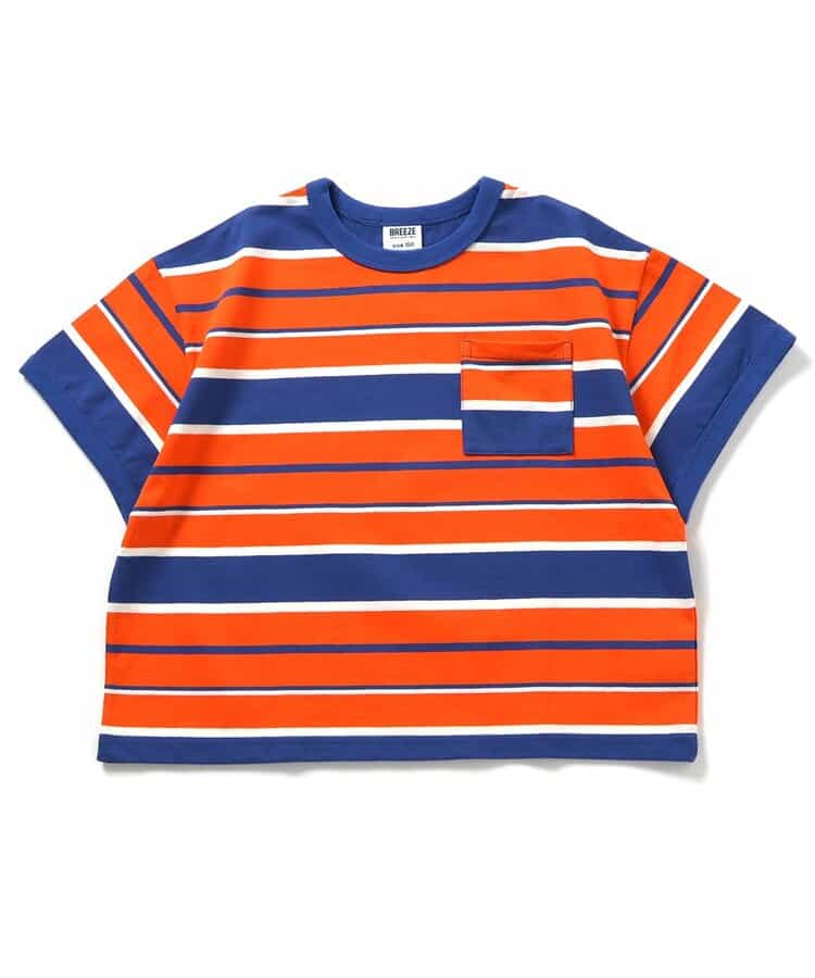 Japanese children's clothing BREEZE striped top 90-160cm boys' summer TOPS