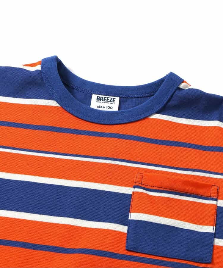 Japanese children's clothing BREEZE striped top 90-160cm boys' summer TOPS