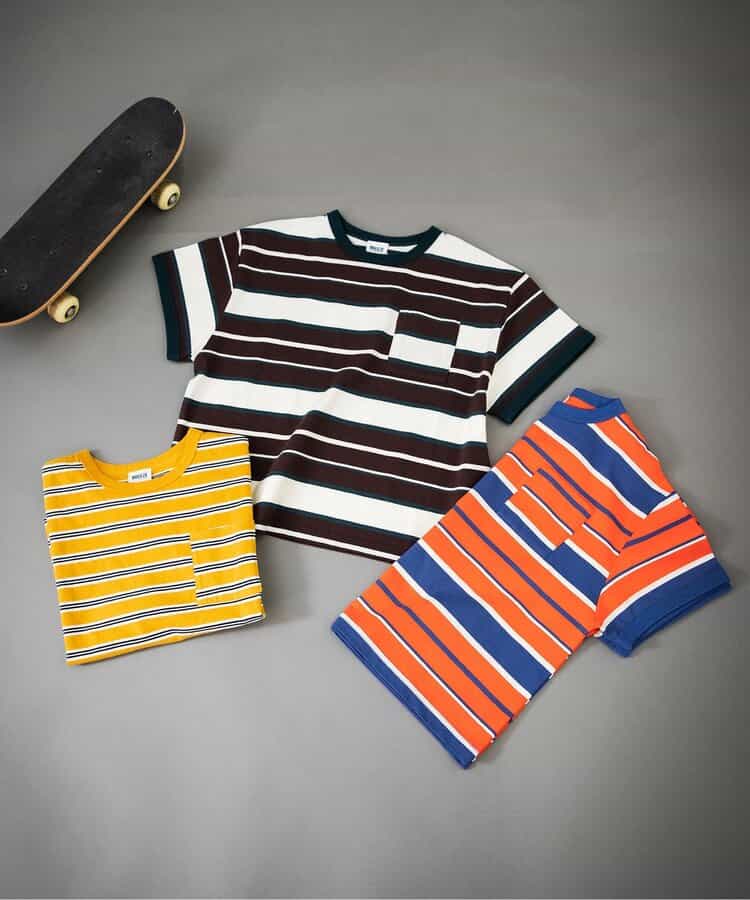 Japanese children's clothing BREEZE striped top 90-160cm boys' summer TOPS