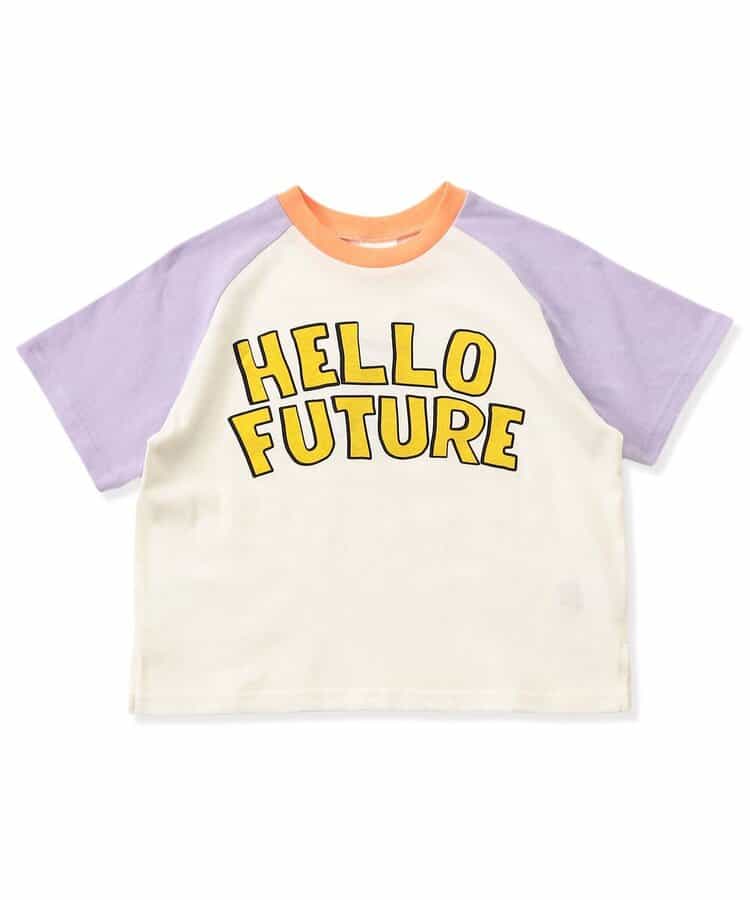Japanese children's clothing BREEZE color block shoulder letter top 80-140cm boys/girls summer TOPS