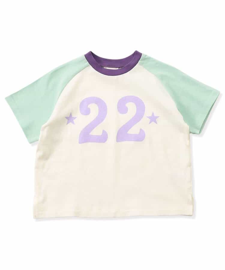 Japanese children's clothing BREEZE color block shoulder letter top 80-140cm boys/girls summer TOPS