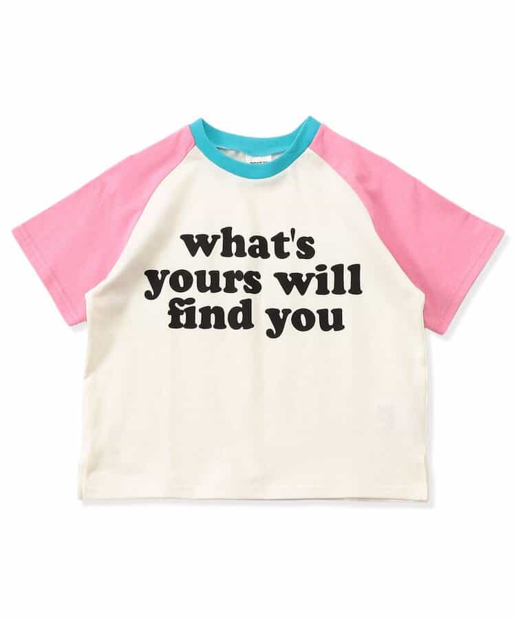 Japanese children's clothing BREEZE color block shoulder letter top 80-140cm boys/girls summer TOPS