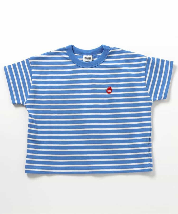 Japanese children's clothing BREEZE loose striped top 80-150cm boys' summer TOPS