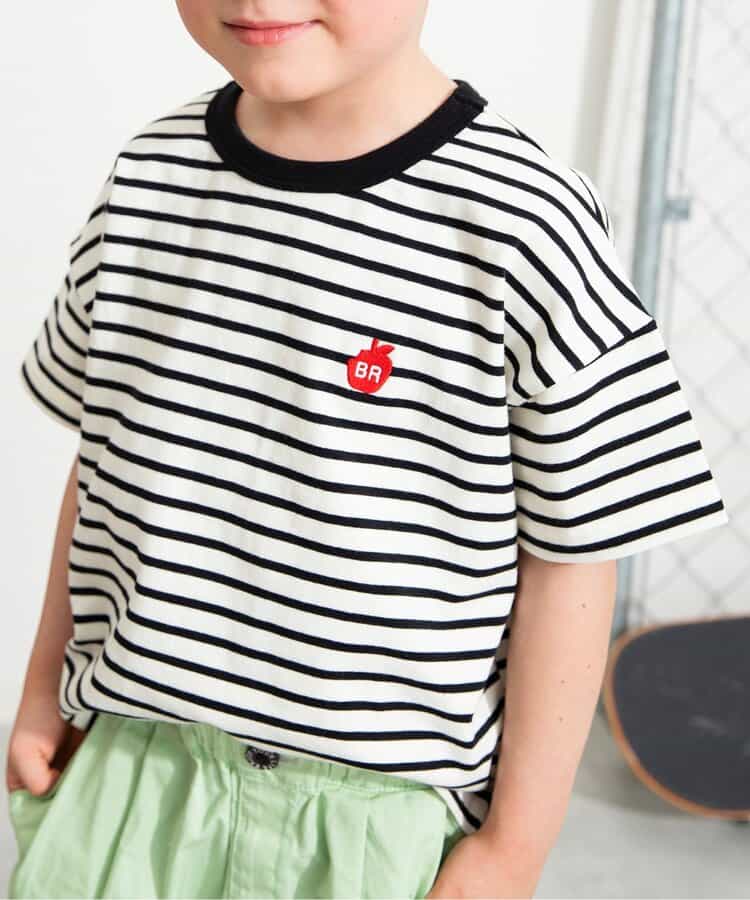 Japanese children's clothing BREEZE loose striped top 80-150cm boys' summer TOPS