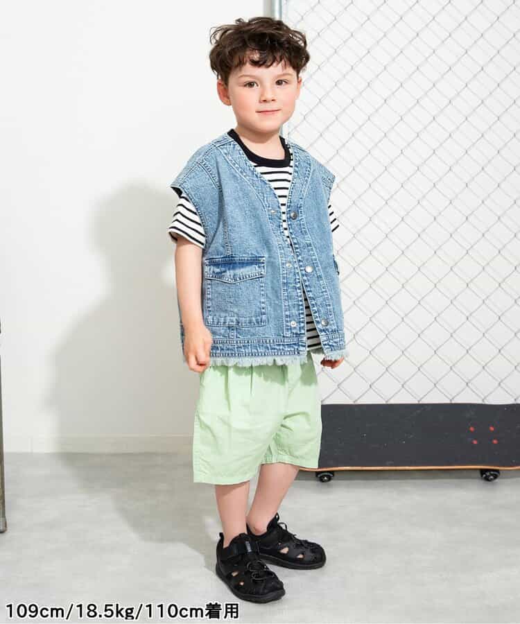Japanese children's clothing BREEZE loose striped top 80-150cm boys' summer TOPS