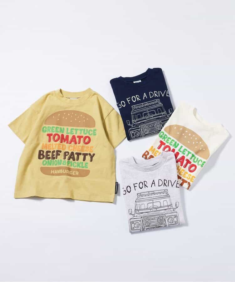 Japanese children's clothing BREEZE car and hamburger short-sleeved top 80-140cm boys' summer TOPS