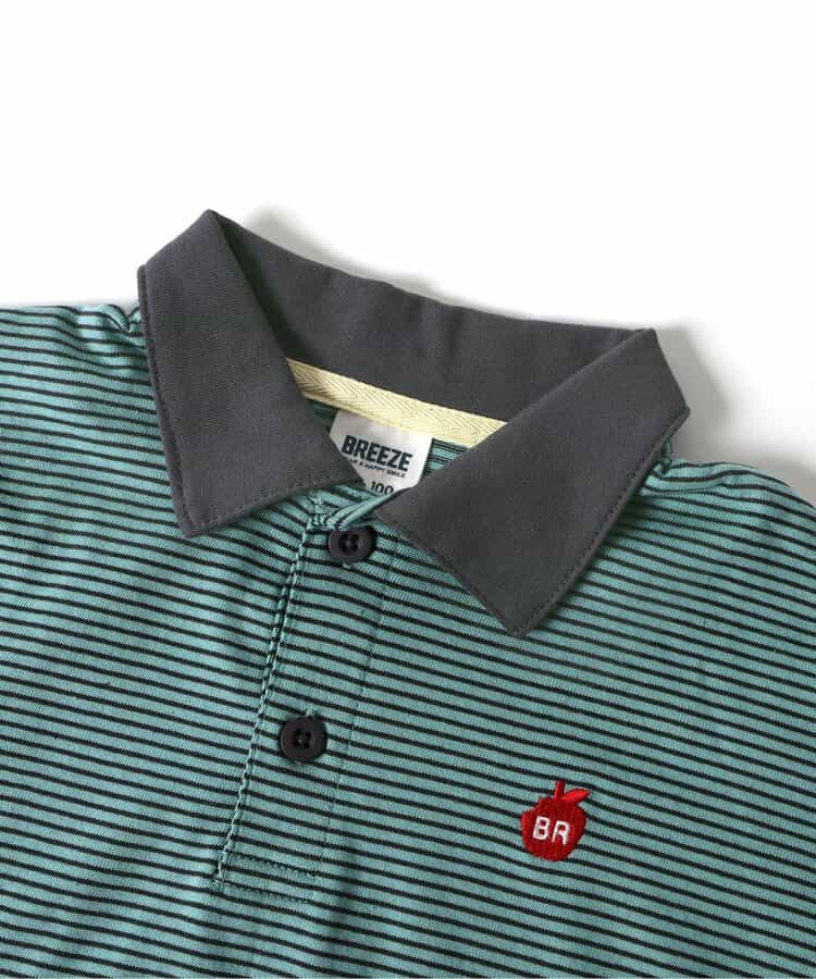 Japanese children's clothing BREEZE polo striped top 80-150cm boys' summer TOPS