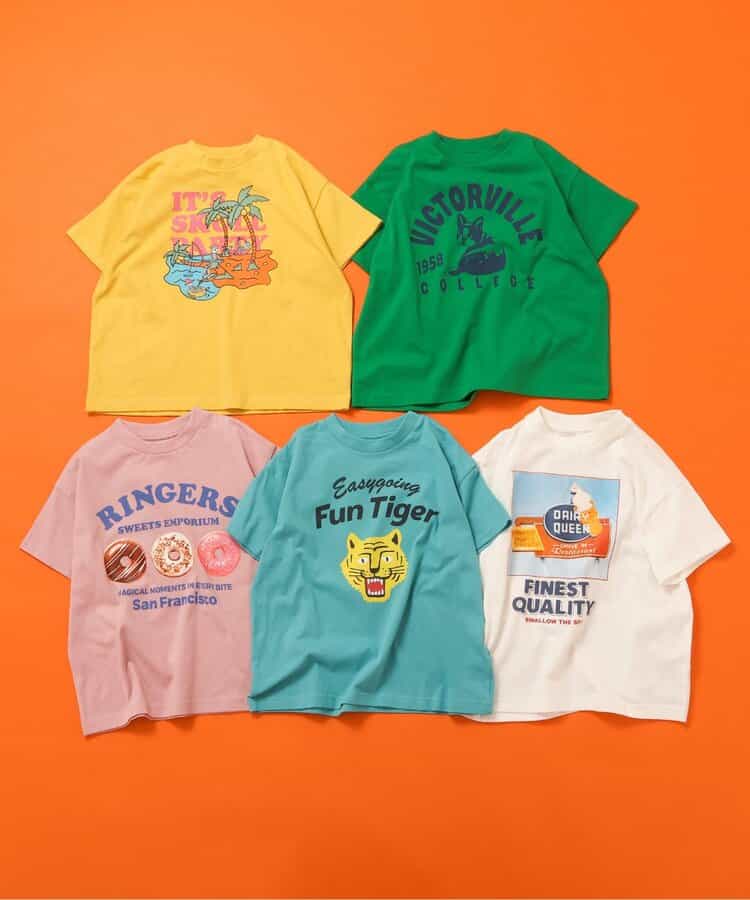 Japanese children's clothing BREEZE multi-color printed tops 90-150cm boys/girls summer TOPS