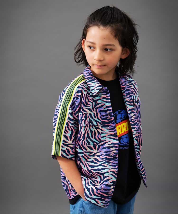Japanese children's clothing BREEZE edge pattern shirt 90-160cm boys summer TOPS