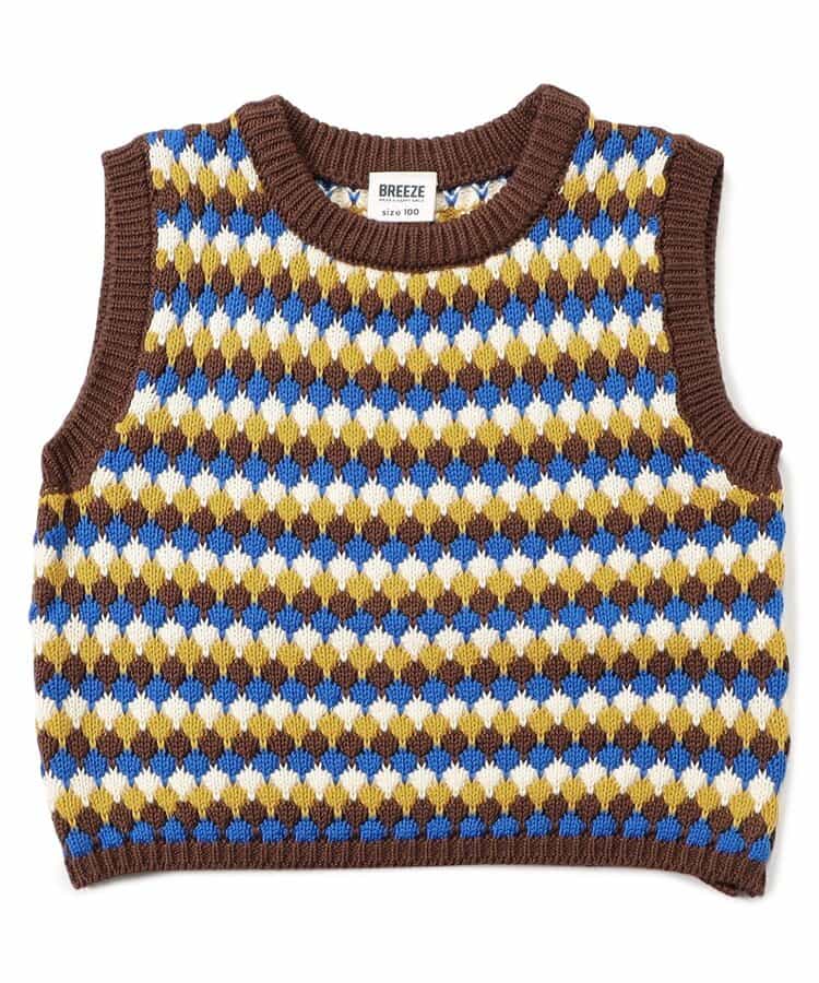 Japanese children's clothing BREEZE knitted vest 80-130cm boys/girls summer TOPS