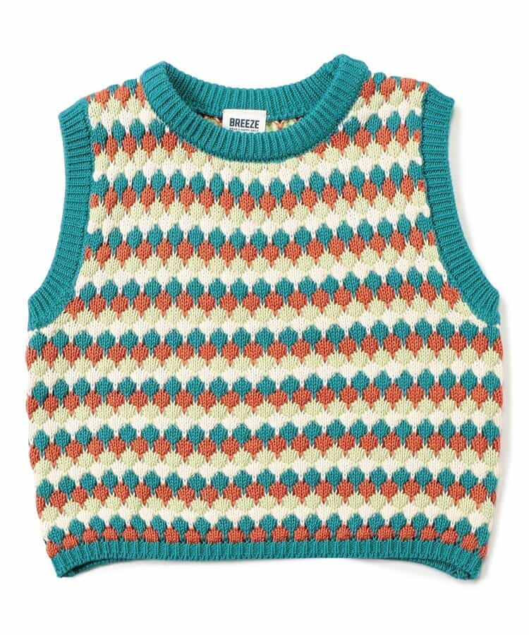 Japanese children's clothing BREEZE knitted vest 80-130cm boys/girls summer TOPS