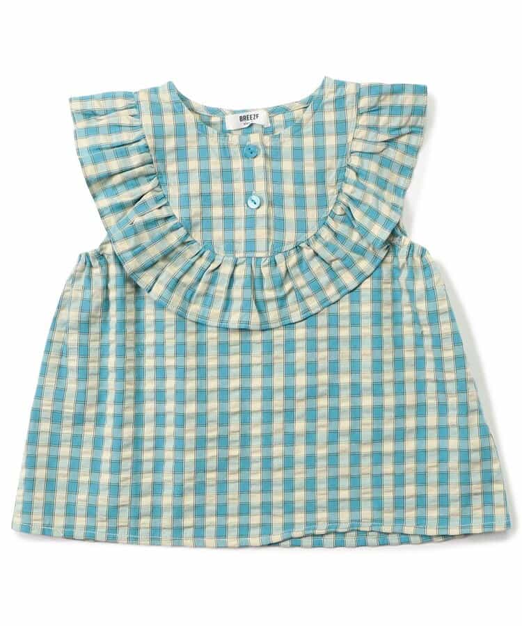 Japanese children's clothing BREEZE plaid sailor vest 90-140cm girls summer TOPS