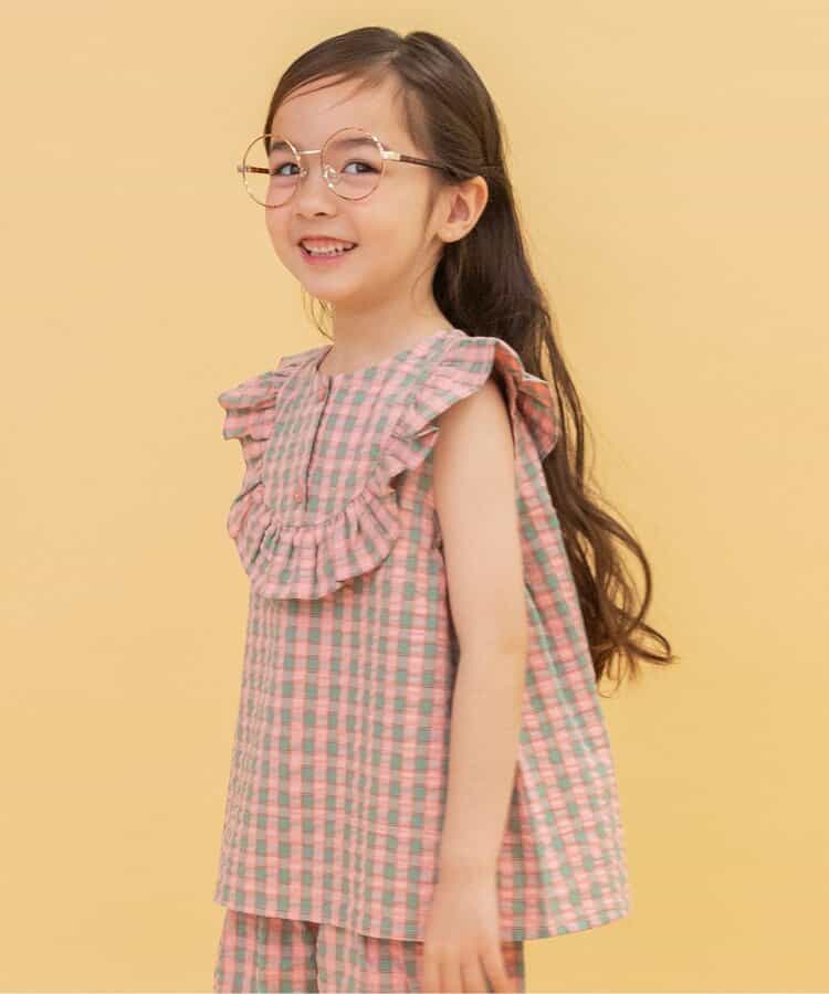 Japanese children's clothing BREEZE plaid sailor vest 90-140cm girls summer TOPS