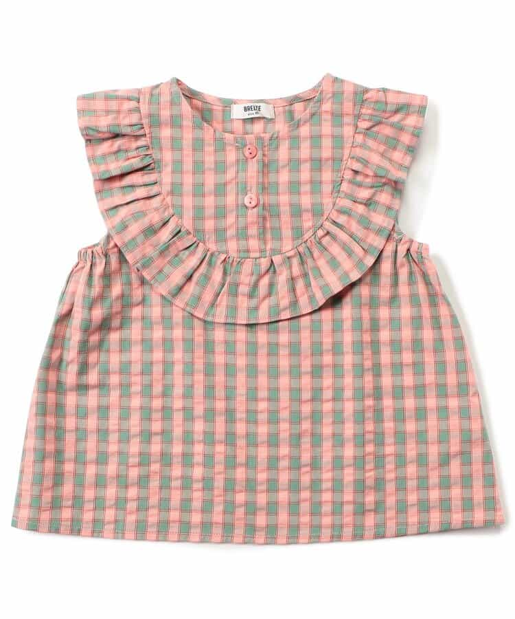 Japanese children's clothing BREEZE plaid sailor vest 90-140cm girls summer TOPS