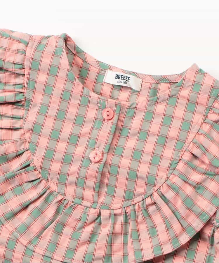 Japanese children's clothing BREEZE plaid sailor vest 90-140cm girls summer TOPS