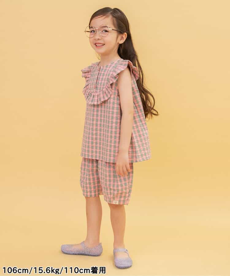 Japanese children's clothing BREEZE plaid sailor vest 90-140cm girls summer TOPS