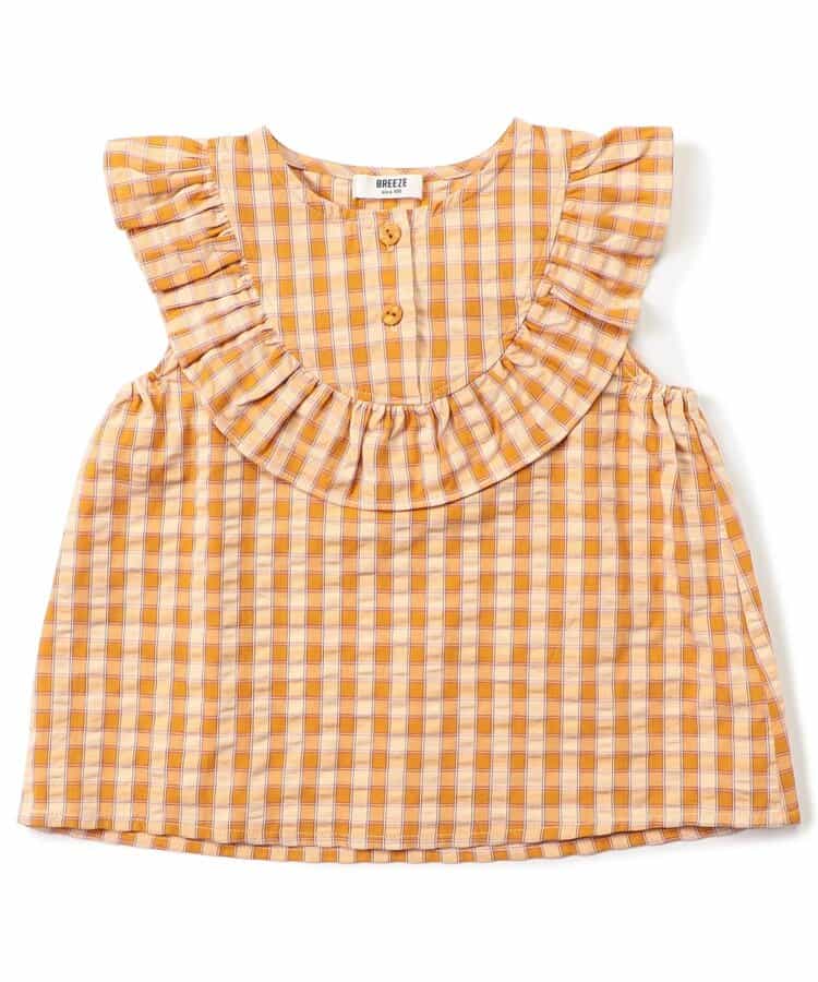 Japanese children's clothing BREEZE plaid sailor vest 90-140cm girls summer TOPS