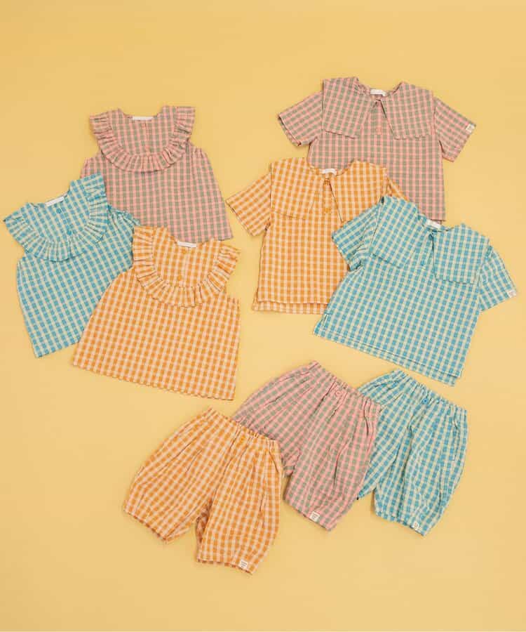 Japanese children's clothing BREEZE plaid sailor vest 90-140cm girls summer TOPS