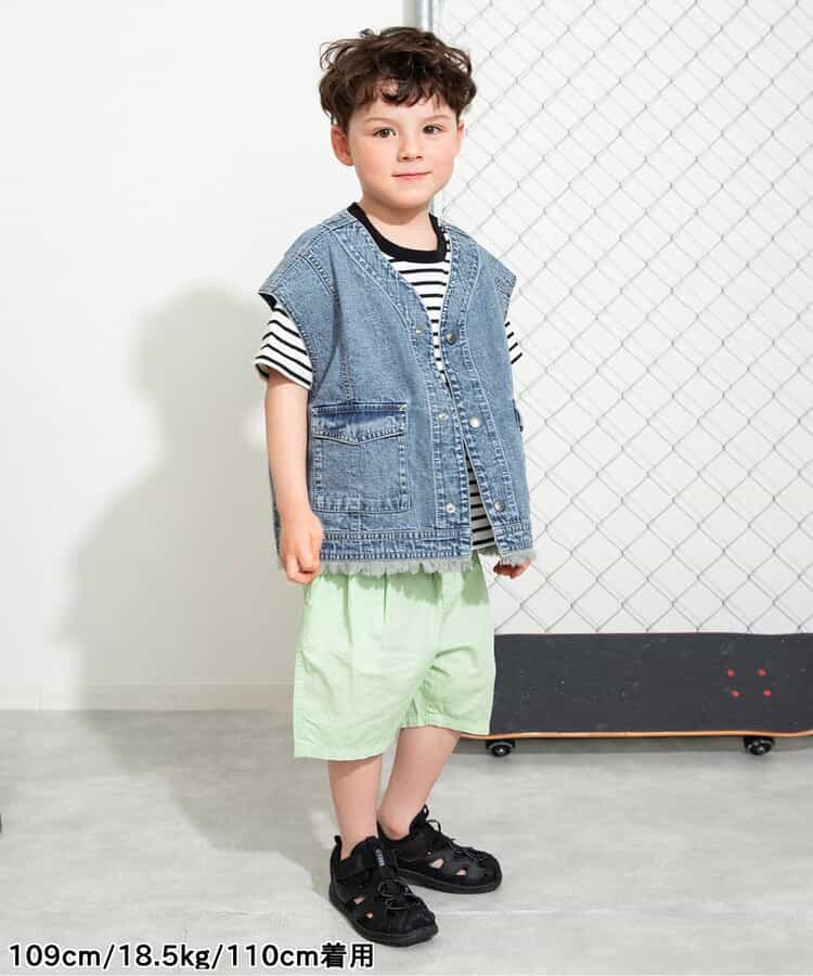 Japanese children's clothing BREEZE tassel denim vest 80-140cm boys' summer OUTERWEAR