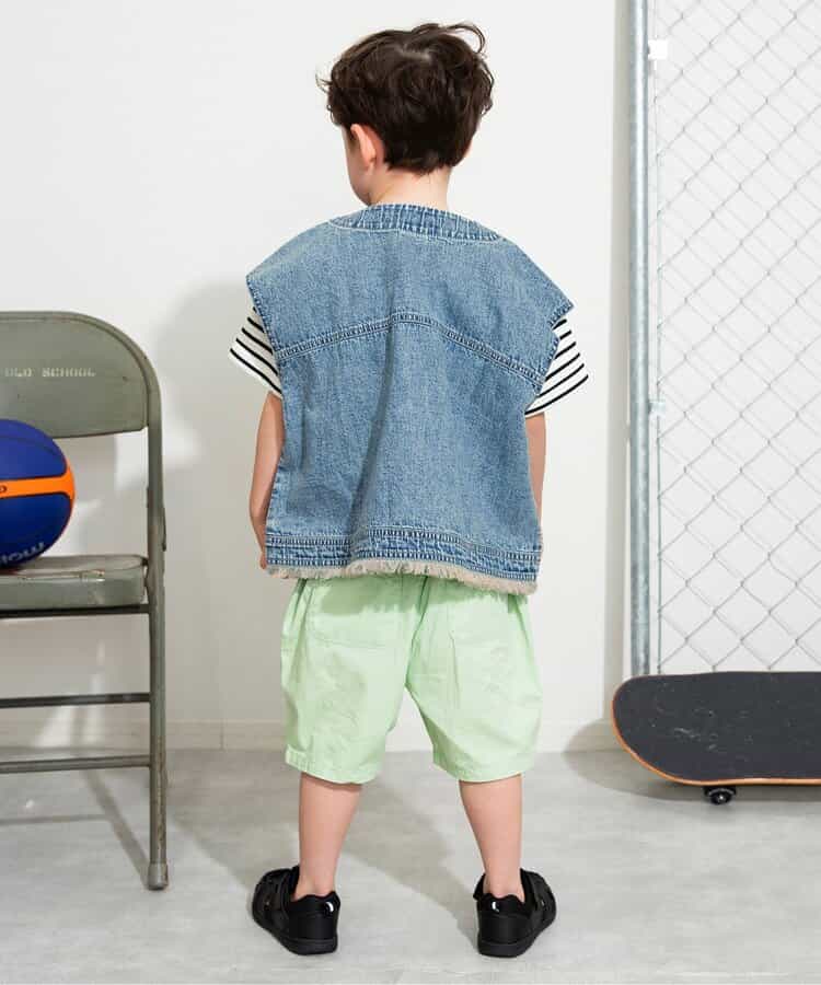 Japanese children's clothing BREEZE tassel denim vest 80-140cm boys' summer OUTERWEAR