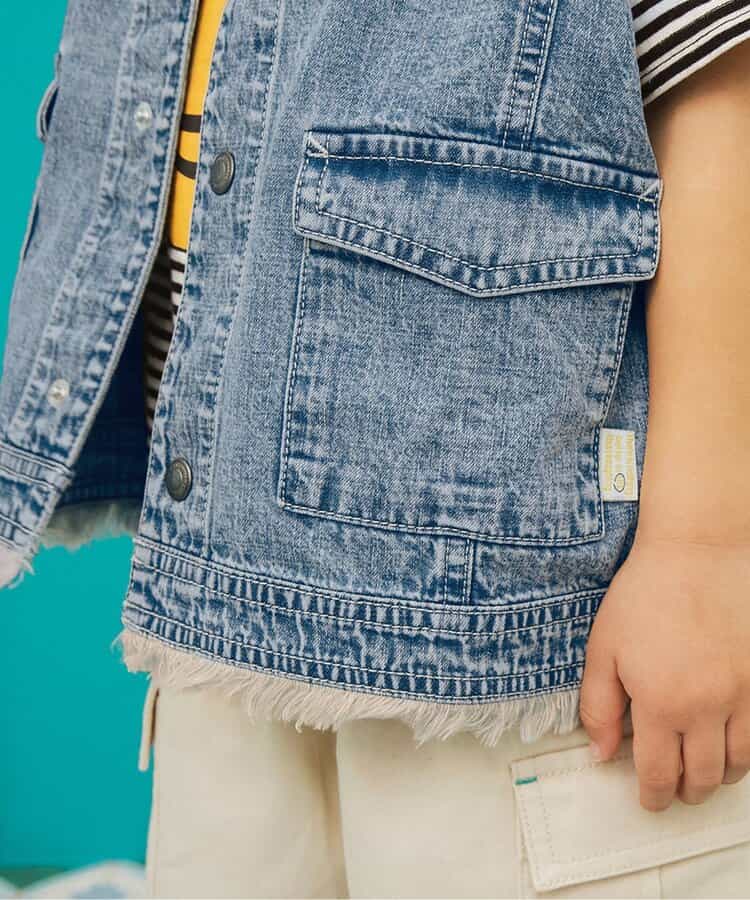 Japanese children's clothing BREEZE tassel denim vest 80-140cm boys' summer OUTERWEAR