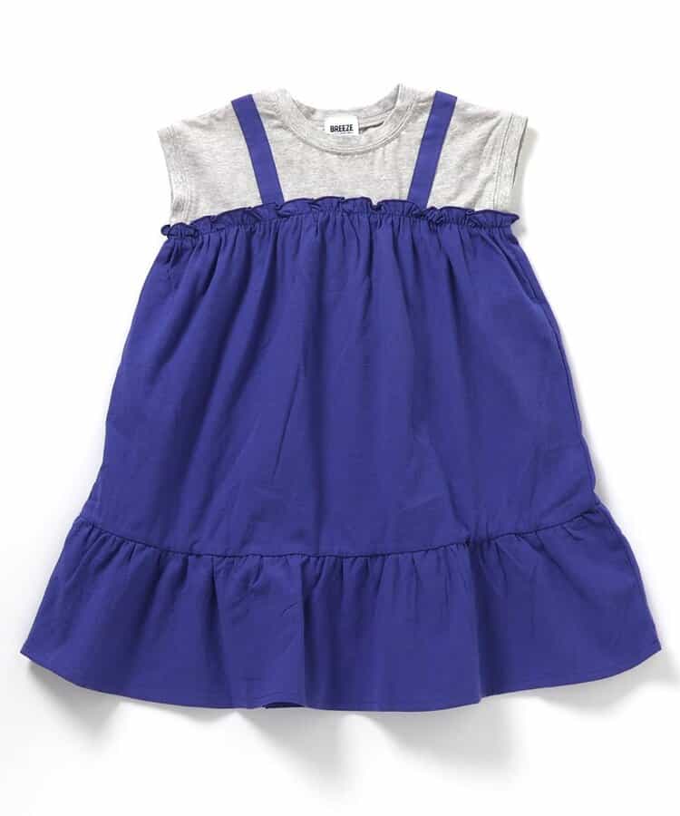 BREEZE Fake Two-Piece French Sleeve Dress (80-140cm) for Girls (Summer Dress)