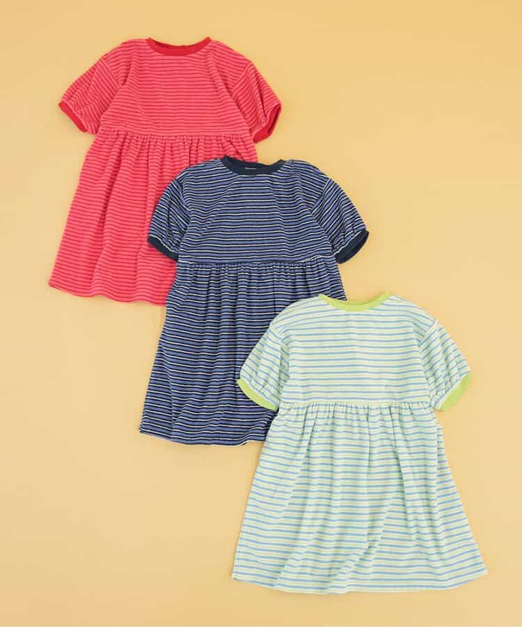 Japanese BREEZE Towel Stripe Dress 80-140cm Girls Summer Dresses