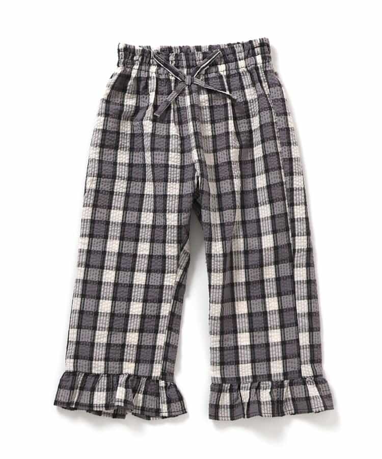 Japanese children's clothing BREEZE ruffle plaid trousers 80-140cm girls summer PANTS