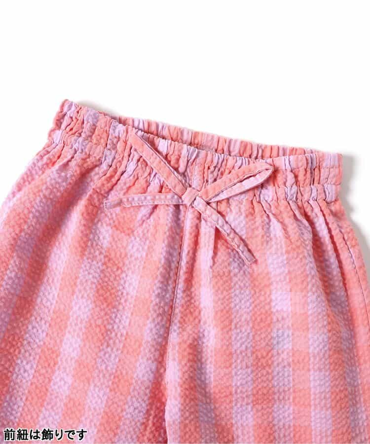 Japanese children's clothing BREEZE ruffle plaid trousers 80-140cm girls summer PANTS
