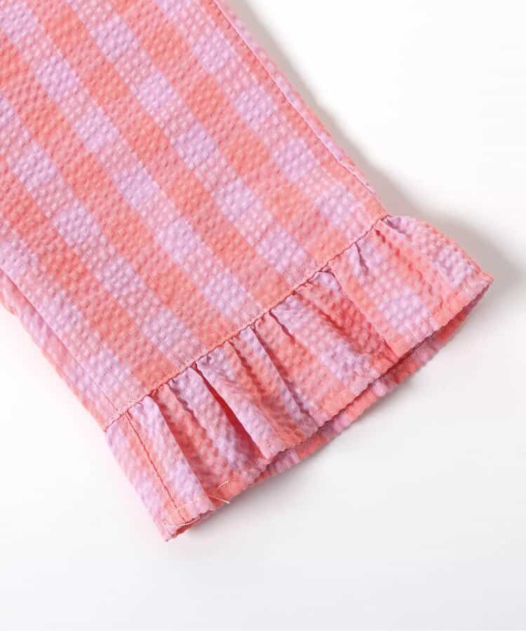 Japanese children's clothing BREEZE ruffle plaid trousers 80-140cm girls summer PANTS