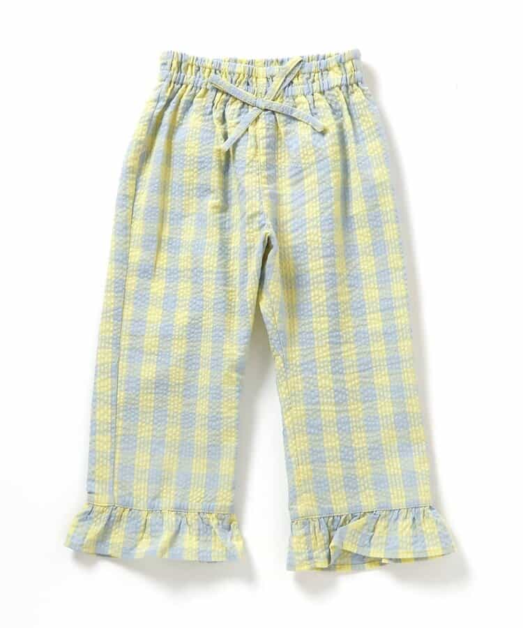 Japanese children's clothing BREEZE ruffle plaid trousers 80-140cm girls summer PANTS