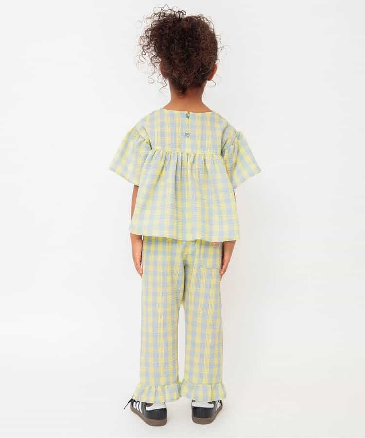 Japanese children's clothing BREEZE ruffle plaid trousers 80-140cm girls summer PANTS
